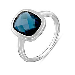 Серебряное кольцо с топазом Лондон Блю 5.27ct