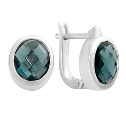 Серебряные серьги с топазом Лондон Блю 4.418ct