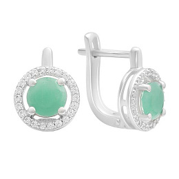 Серебряные серьги с изумрудом 2.028ct