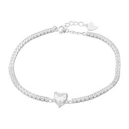 Silver bracelet with phianites