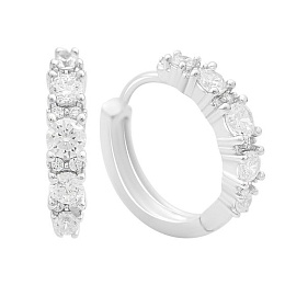 Серебряные серьги с фианитами, емаллю