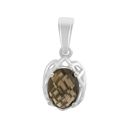 Серебряная подвеска с раухтопазом (дымчатым кварцем) 1.11ct