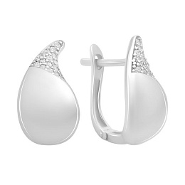 Срібні сережки з фіанітами 0.28ct