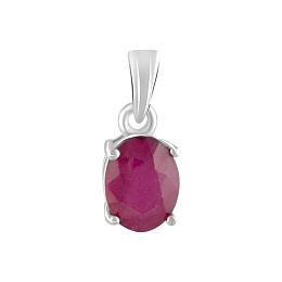 Silver pendant with a 1.823-carat ruby