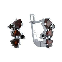 Серебряные серьги с гранатом 1.88ct
