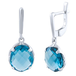 Silver earrings with topaz London Blue