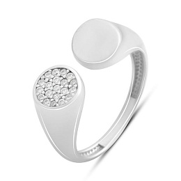 Срібна каблучка з фіанітами 0.21ct
