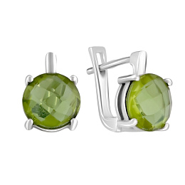 Серебряные серьги с султанитом 5.465ct