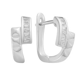 Серебряные серьги с фианитами