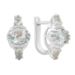Silver earrings with topaz 4.108ct