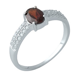Silver ring with garnet