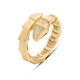 Золота каблучка з фіанітами 0.23ct
