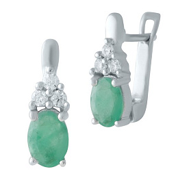 Серебряные серьги с изумрудом 1.939ct