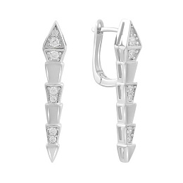 Серебряные серьги с фианитами