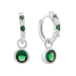 Серебряные серьги с фианитами