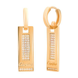 Серебряные серьги с фианитами 0.78ct