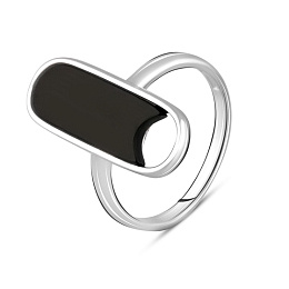 Silver ring with onyx