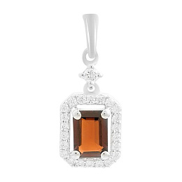 Серебряная подвеска с гранатом 1.631ct