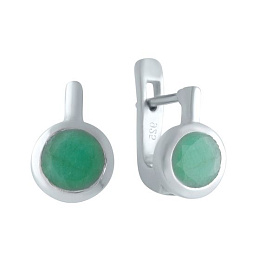 Серебряные серьги с изумрудом 1.588ct