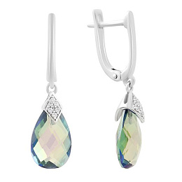 Серебряные серьги с мистик топазом 6.67ct