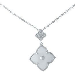 Silver necklace with ceramics