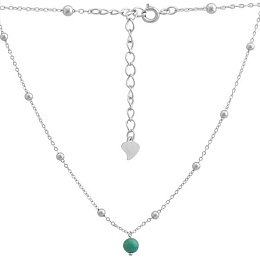 Silver necklace with turquoise