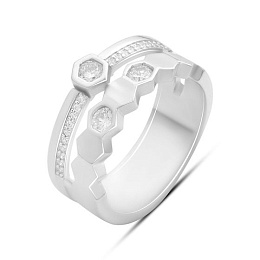 Silver Ring with Fianites