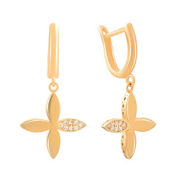 Золоті сережки з фіанітами 0.16ct