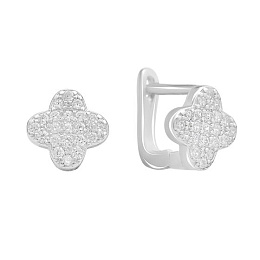 Silver Earrings with Fianites