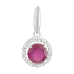 Серебряная подвеска с рубином 3.187ct