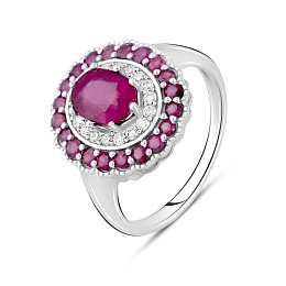 Серебряное кольцо с рубином 3.52ct