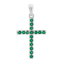 Silver cross with agate (0.512 ct)