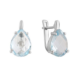 Серебряные серьги с топазом 8.094ct