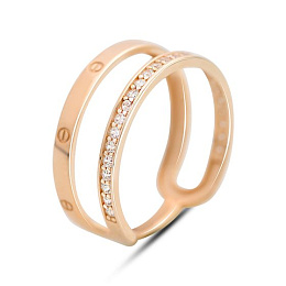 Gold ring with 0.27ct phianites