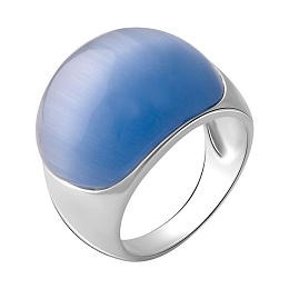 Silver cat's eye ring