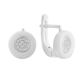 Silver earrings with ceramics