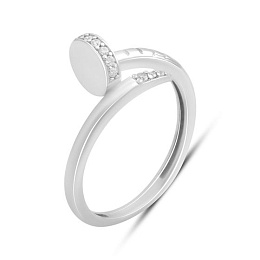 Срібна каблучка з фіанітами 0.12ct