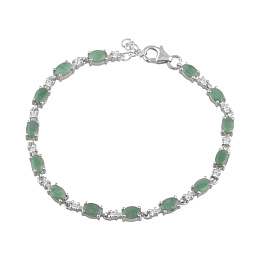 Серебряный браслет с изумрудом 6.66ct