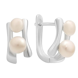 Silver earrings with pearls 4.75ct