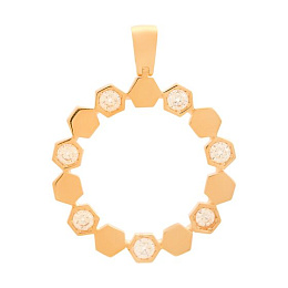 Золота підвіска з фіанітами 0.21ct