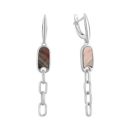Silver earrings with mother-of-pearl