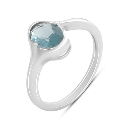 Серебряное кольцо с топазом Лондон Блю 0.825ct