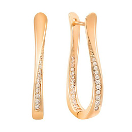 Срібні сережки з фіанітами 0.11ct
