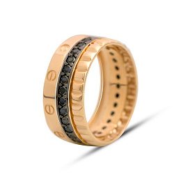 Золота каблучка з фіанітами 0.6ct