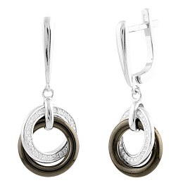 Silver earrings with ceramics