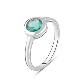 Silver ring with an emerald (nano)
