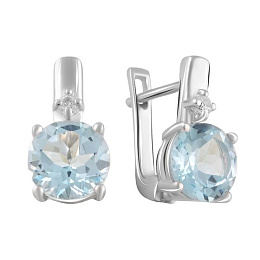 Серебряные серьги с топазом 4.924ct