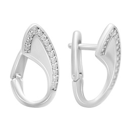 Серебряные серьги с фианитами