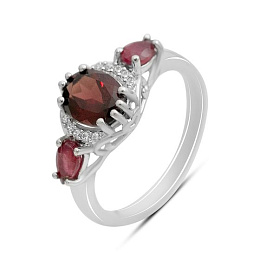 Срібна каблучка з гранатом 2.048ct, рубіном