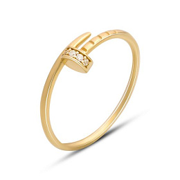 Золота каблучка з фіанітами 0.05ct
